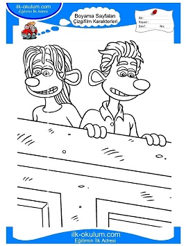 Çocuklar İçin Fare Şehri Boyama Sayfaları 
